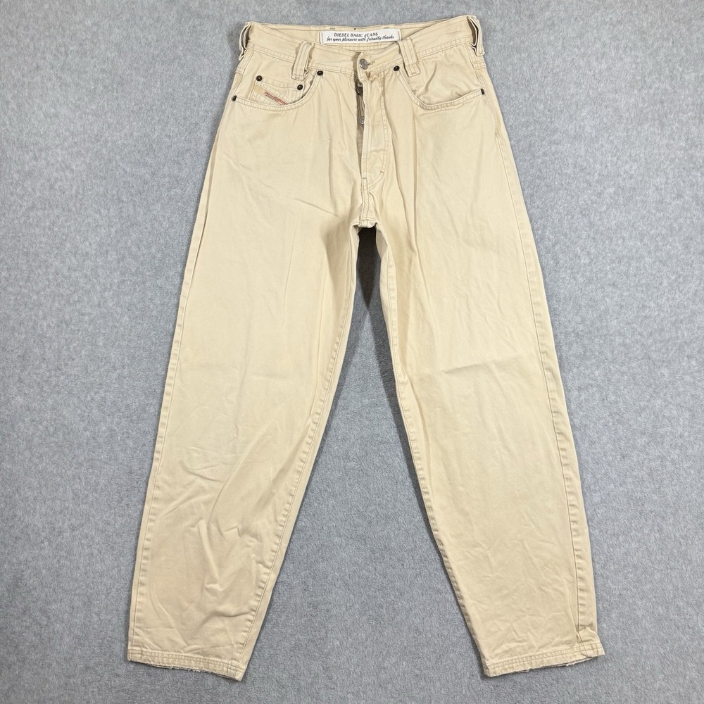 Vintage Diesel SADDLE Tan Khaki‎ Chino Pants Men 30 (28x30) Slim Fit Italy